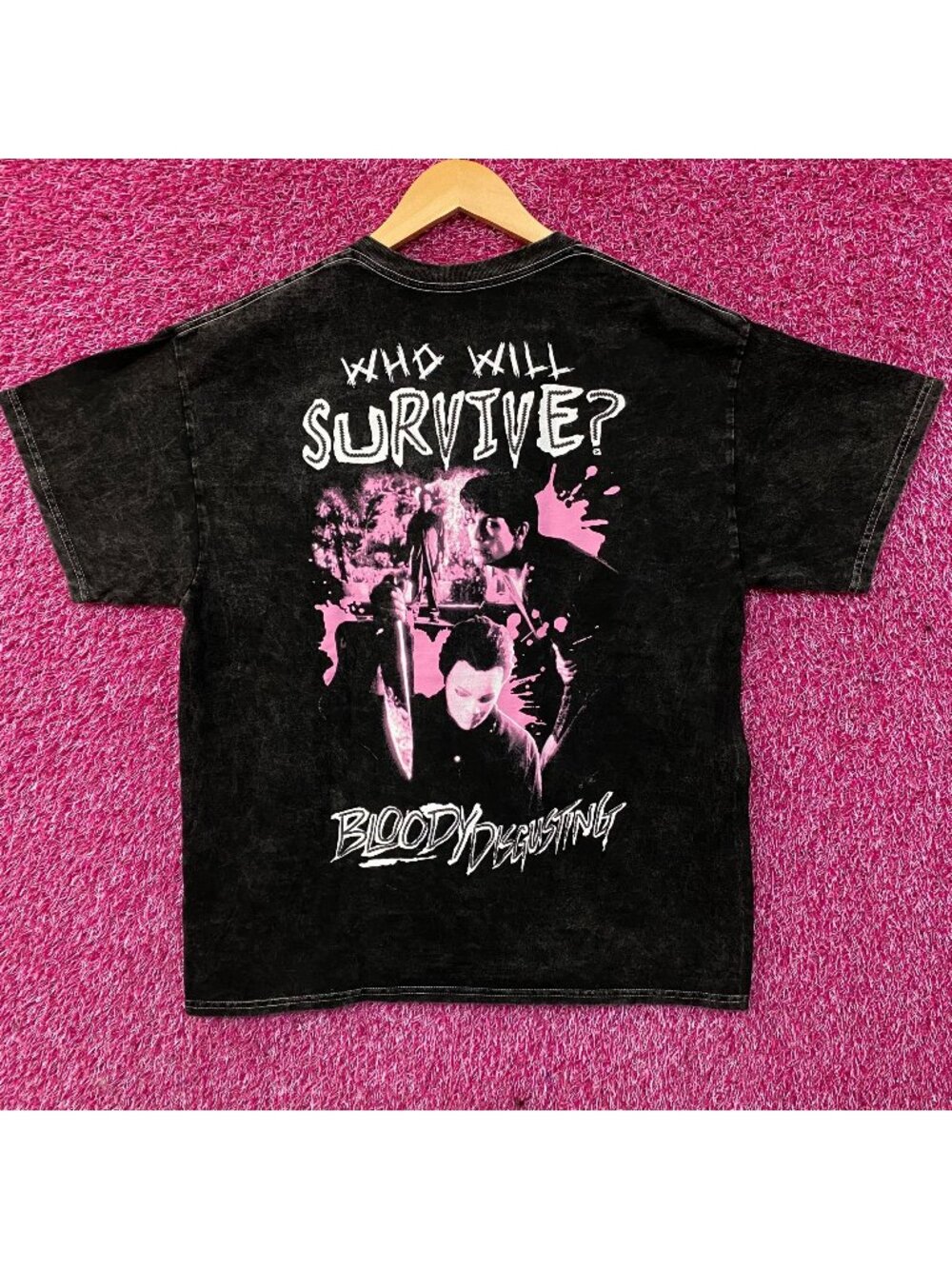 Halloween Who Will Survive? Michael Myers Collage Horror T-Shirt Medium